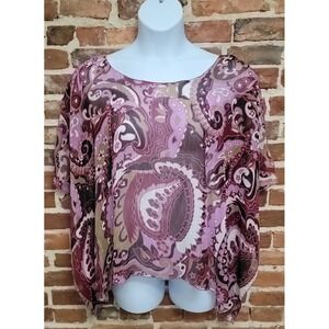 Piano Brand Geometric Print Shawl Kimono Tank Top Size M‎